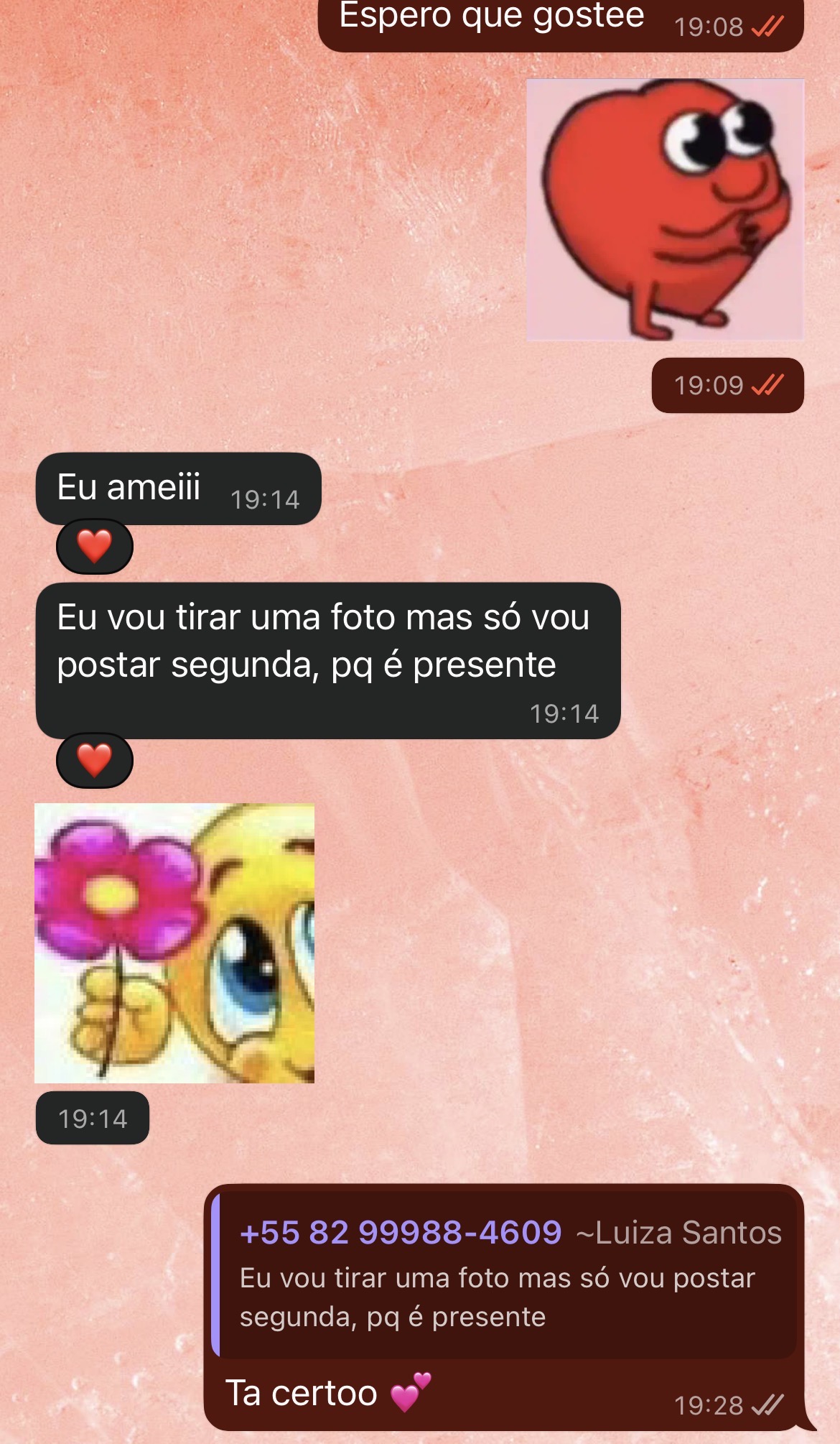 Print de conversa de cliente sobre sua compra